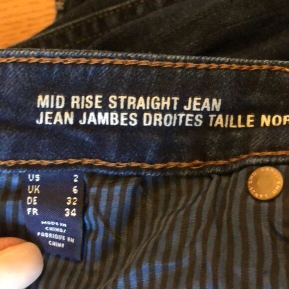 bundle 2 Pair Land’s End Dark Wash Mid-Rise Straight Jeans Size 2 - Picture 7 of 8